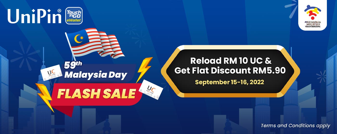 UniPin - Malaysia Day FLASH SALE -RM 5.90 Flat Discount for UniPin
